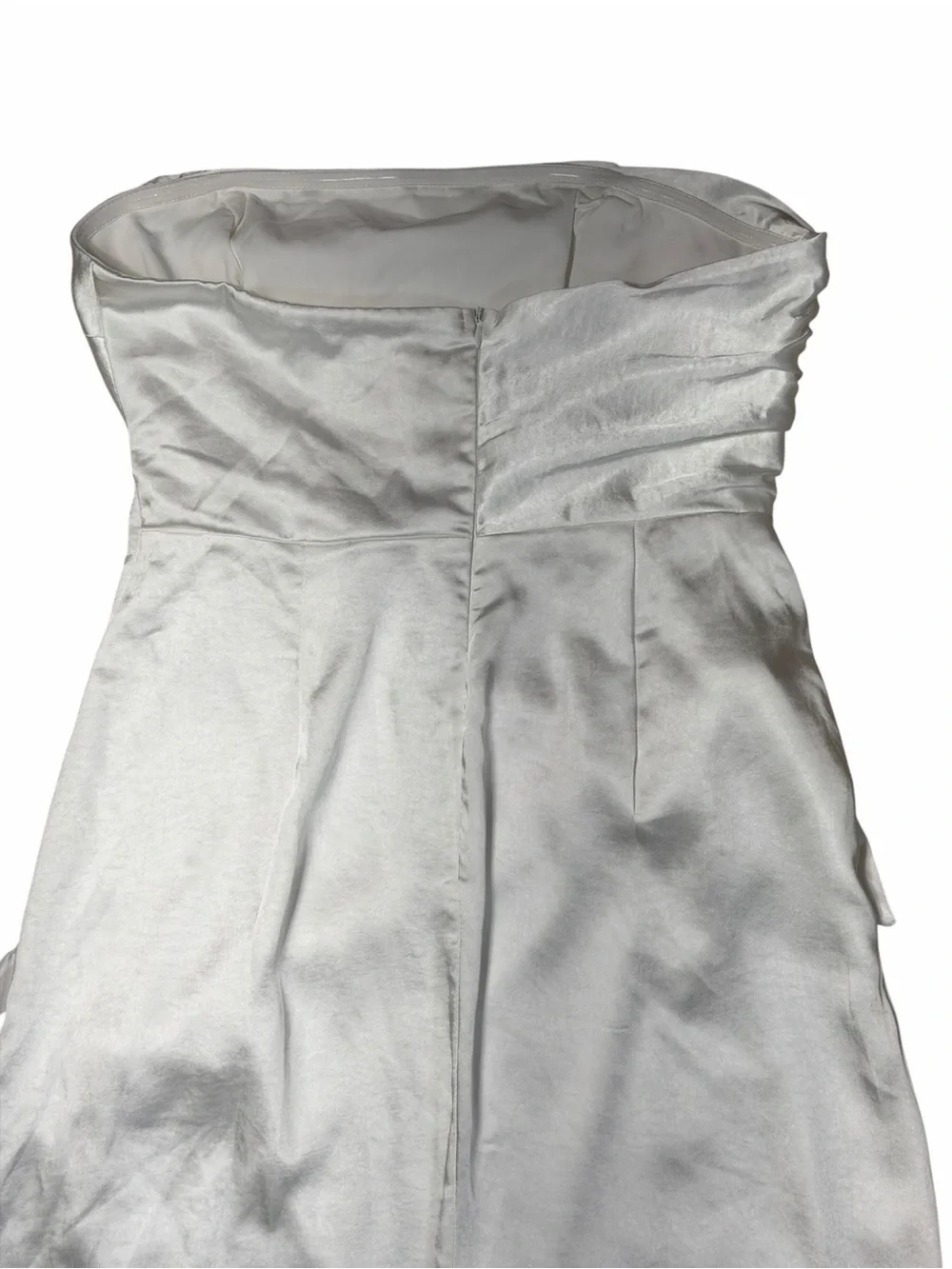Selfie Leslie White Gianna Strapless Waist Tie Midi Dress Womens L
